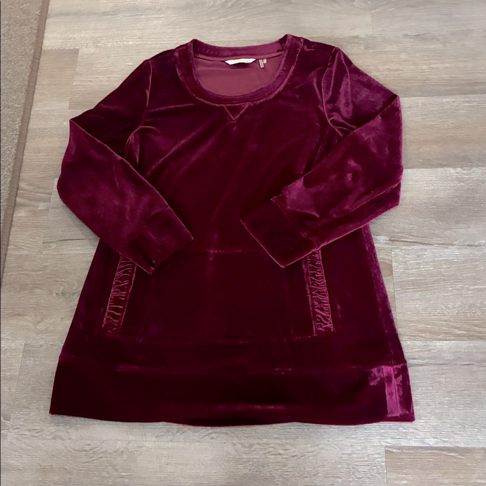 Soft Surroundings Rich Red Velvet Top
